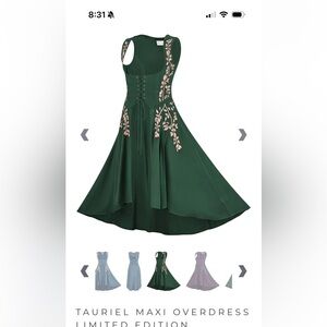 Holy Clothing Tauriel Embroidered Overdress XL/1X Huntress Green NWT